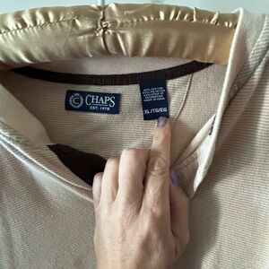 Chaps Men's Beige Crewneck Sweater
